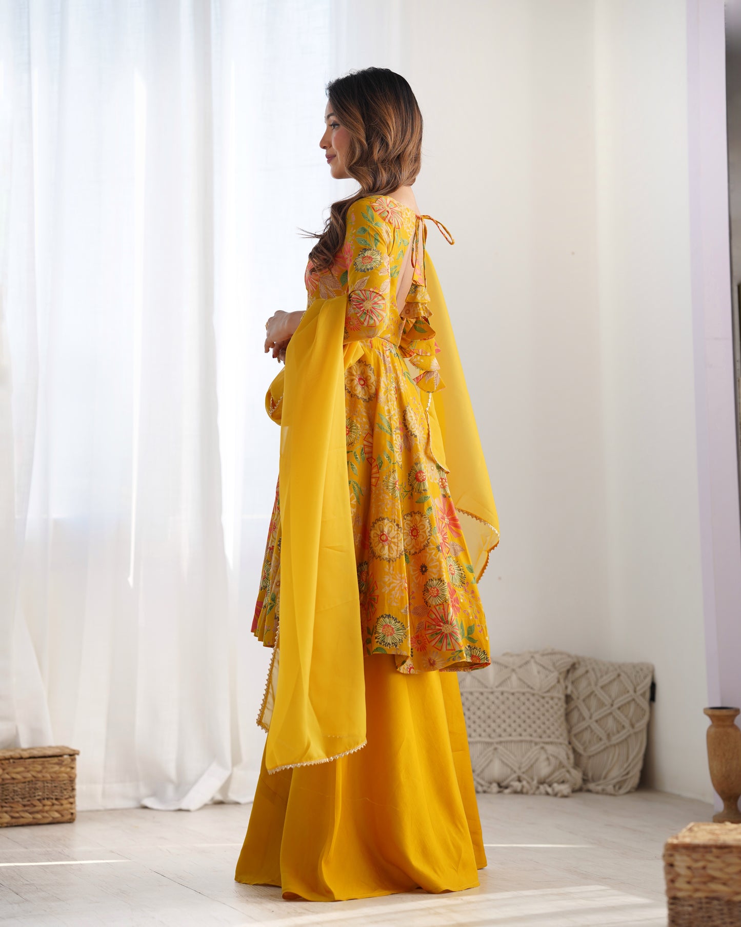 Premium Quality Rani Yellow Kediya Plazzo Suit Set