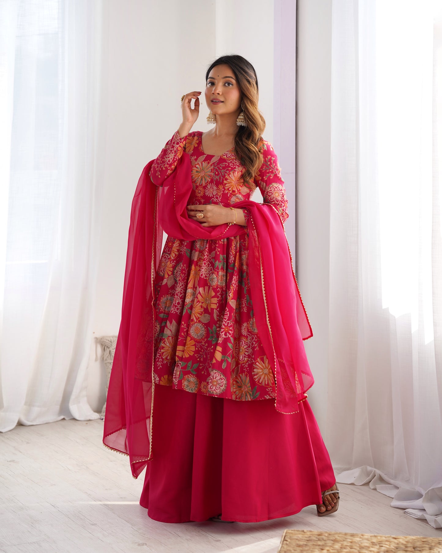 Premium Quality Rani Pink Kediya Plazzo Suit Set