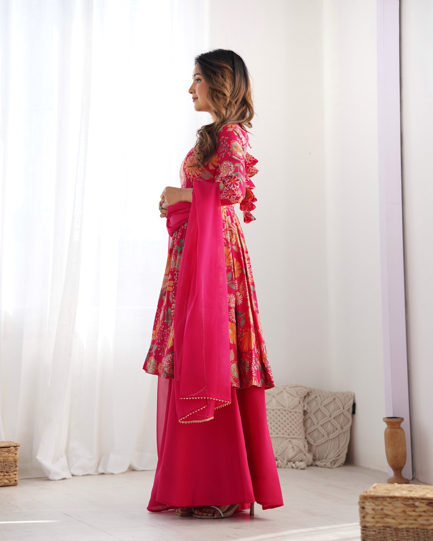 Premium Quality Rani Pink Kediya Plazzo Suit Set