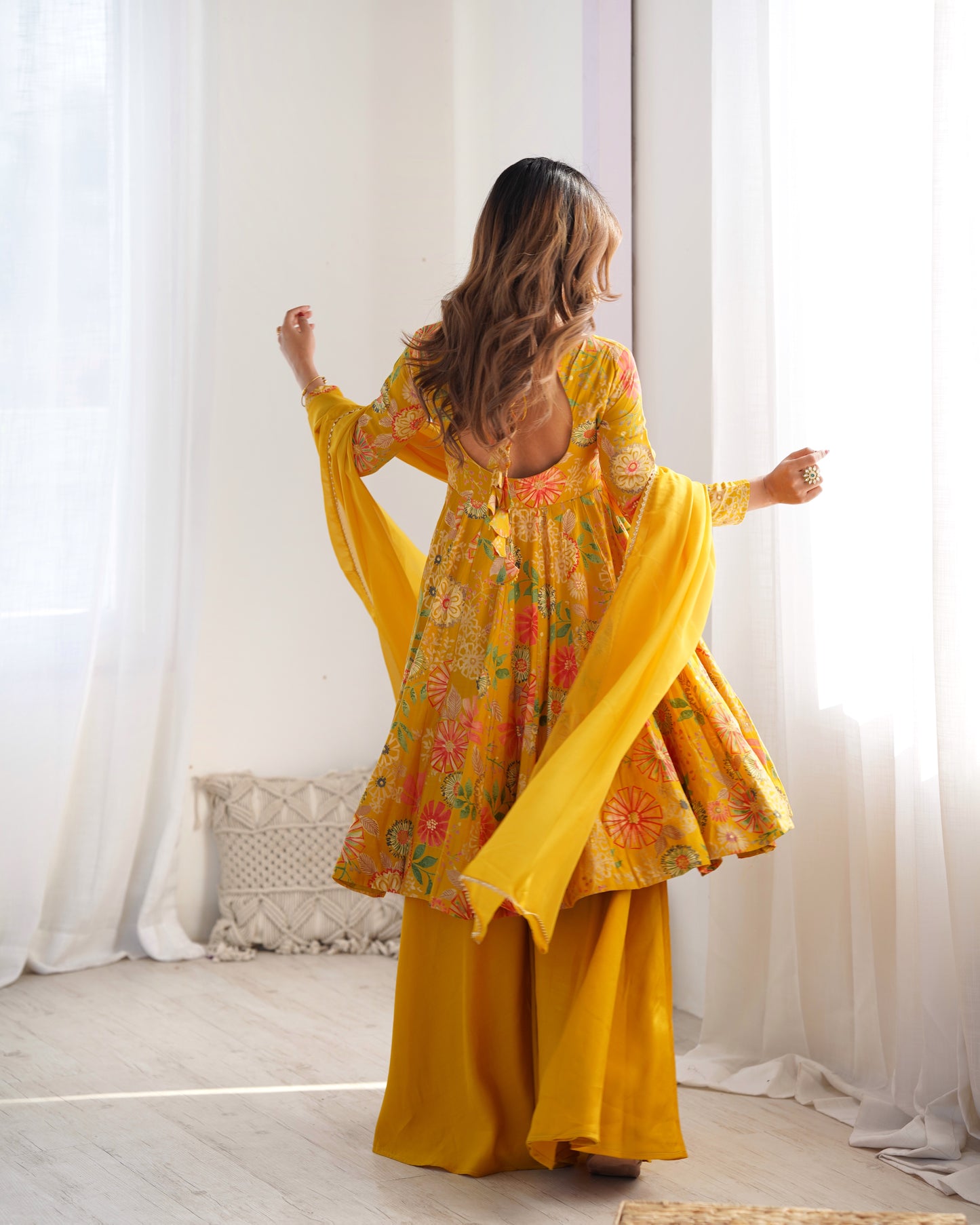 Premium Quality Rani Yellow Kediya Plazzo Suit Set