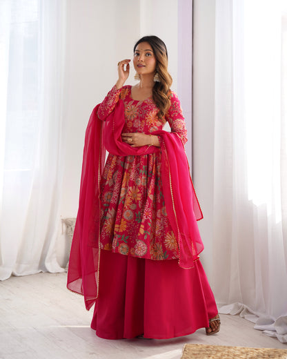 Premium Quality Rani Pink Kediya Plazzo Suit Set