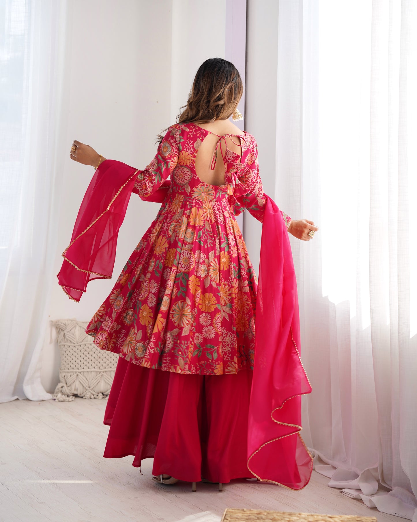 Premium Quality Rani Pink Kediya Plazzo Suit Set