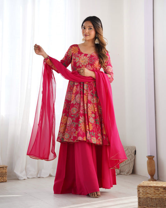 Premium Quality Rani Pink Kediya Plazzo Suit Set