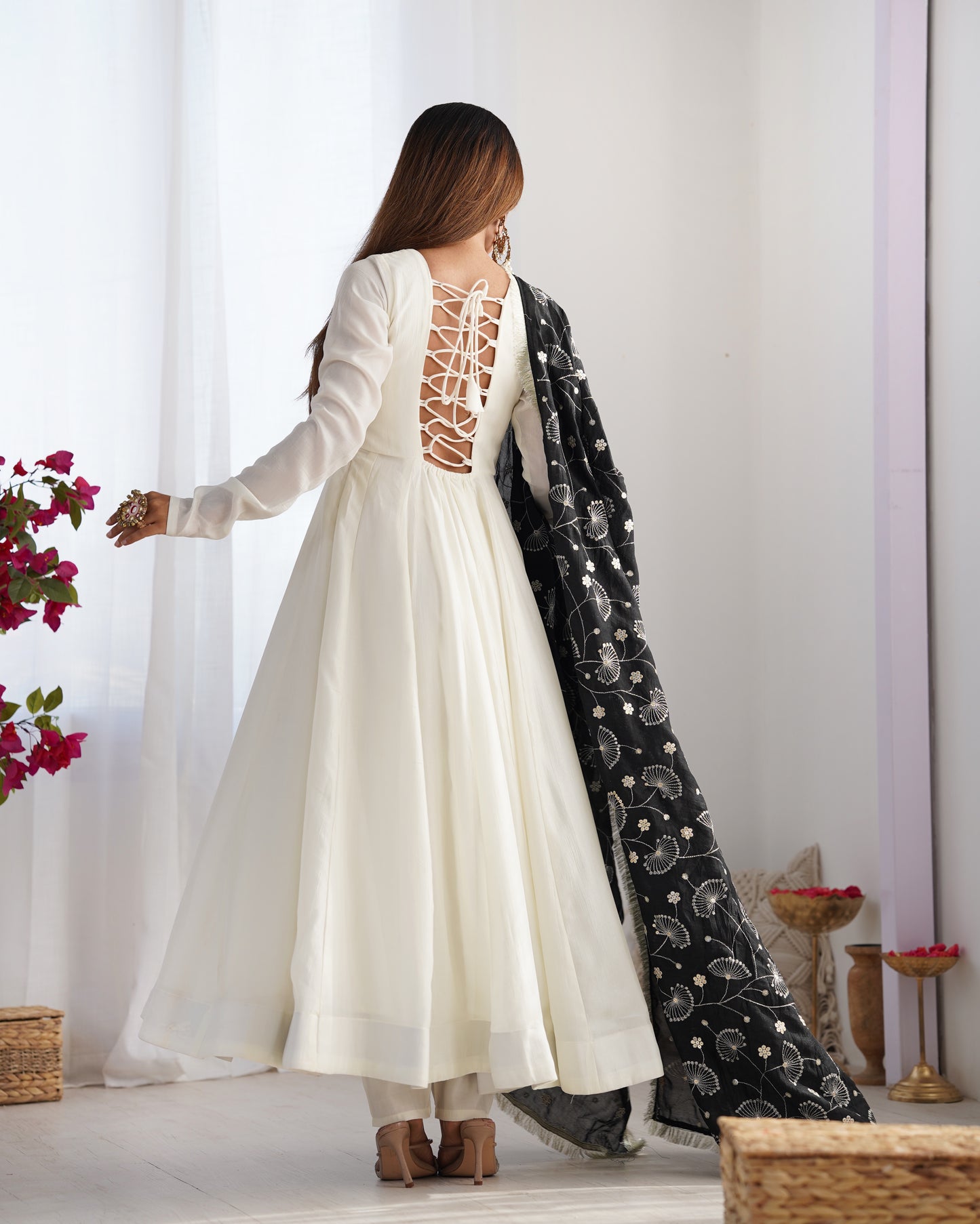Presenting New Premium Quality Pure Romansilk Chanderi Anarkali Set