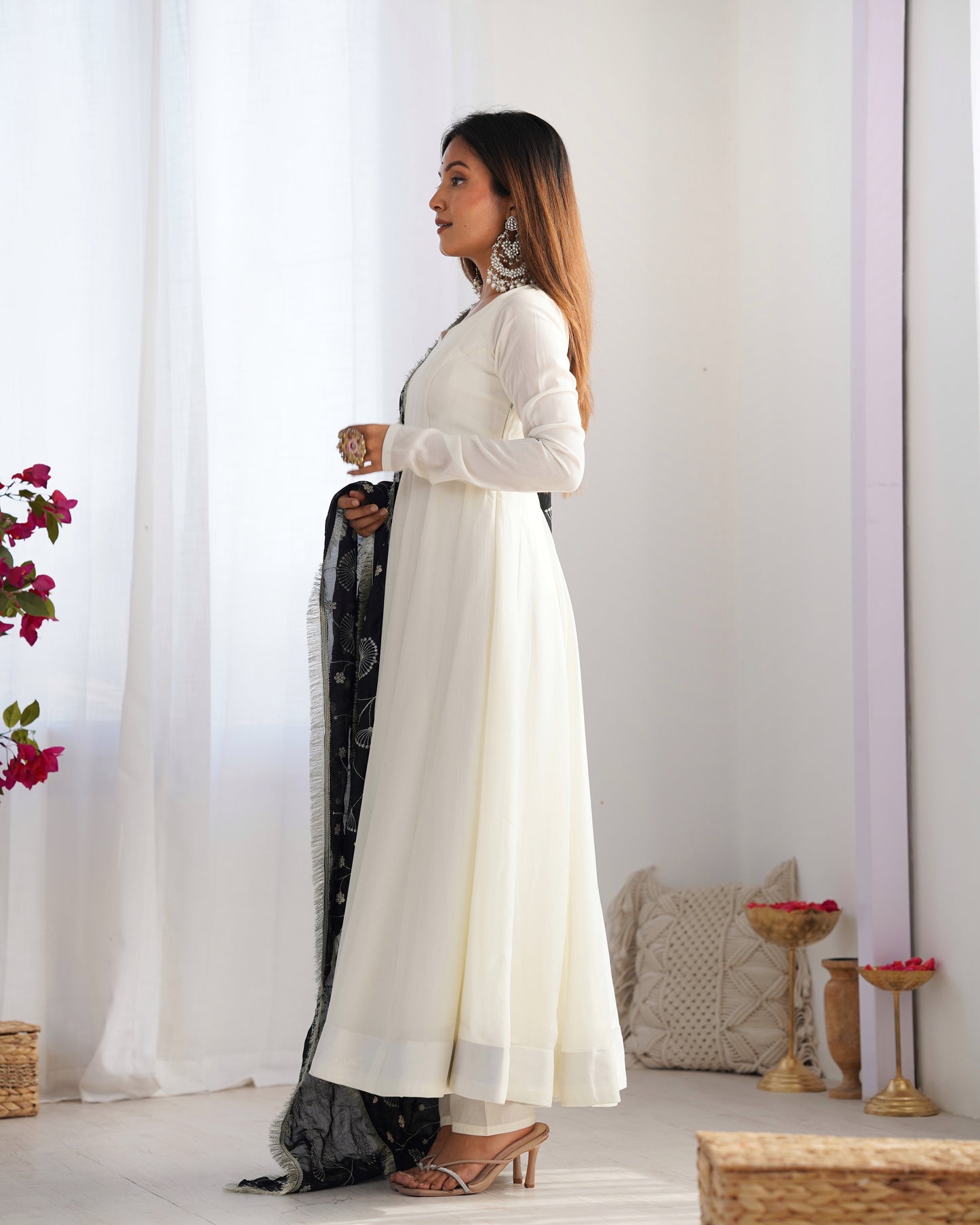 Presenting New Premium Quality Pure Romansilk Chanderi Anarkali Set