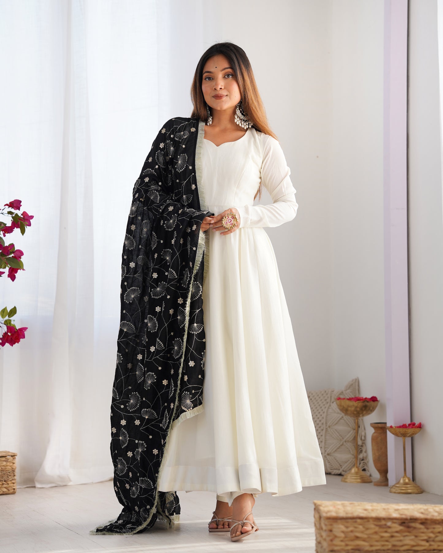 Presenting New Premium Quality Pure Romansilk Chanderi Anarkali Set